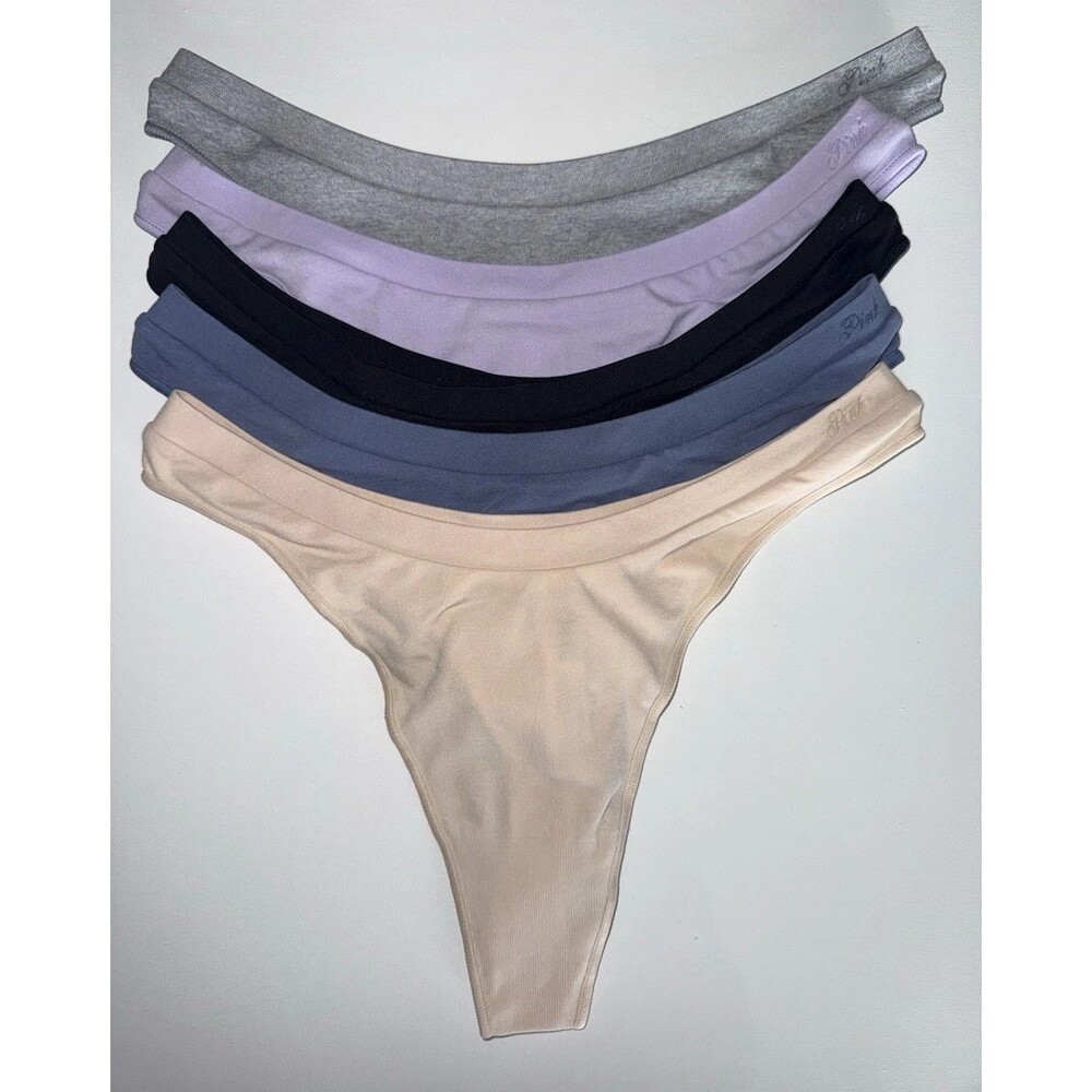 Victoria’s Secret Pink 5-pack No-show Seamless High Leg Thong Panty lot XXL NEW